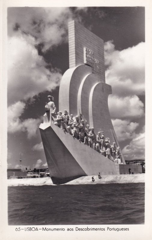 Lisboa Monumento Aos Descobrimentos Portugueses Real Photo Postcard