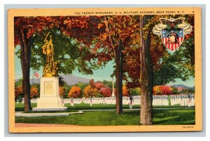 Vintage 1930's Postcard French Monument US Military Academy West Point New York