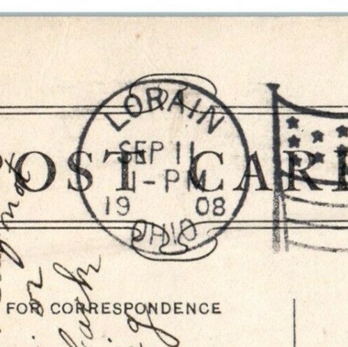 1908 The Carnegie Library Lorain Ohio OH Posted Antique Postcard 