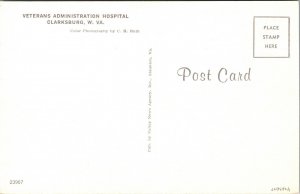Veterans Administration Hospital Clarksburg West Virginia WV Postcard VTG UNP 