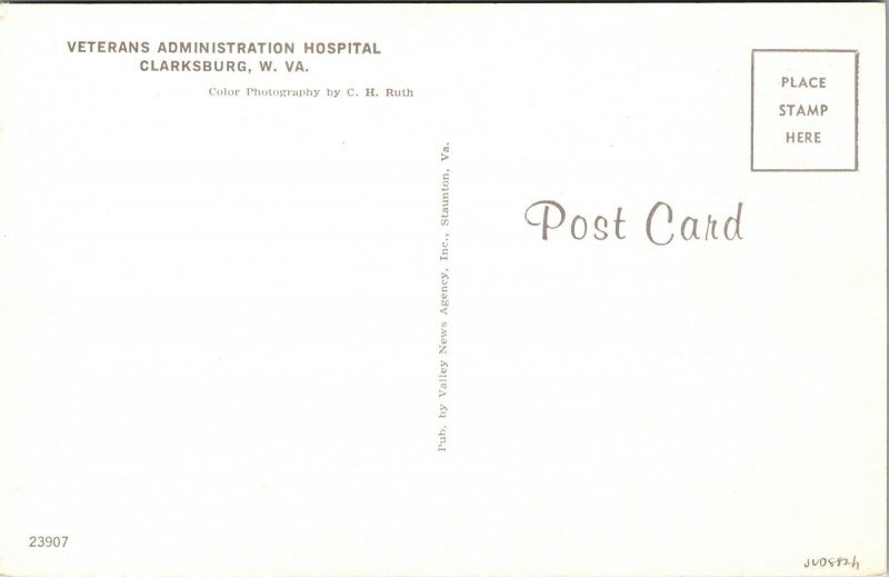 Veterans Administration Hospital Clarksburg West Virginia WV Postcard VTG UNP 