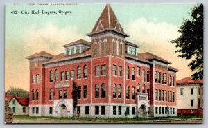 City Hall   Eugene   Oregon     Postcard   c1915