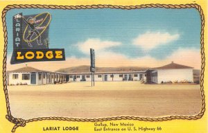 Gallup New Mexico Lariat Lodge, Color Linen Vintage Postcard U11224