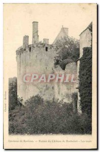 Old Postcard surroundings Ravieres Ruins of Chateau de Rochefort Towers