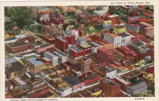 Indiana Terre Haute Aerial VIew 1950 Curteich