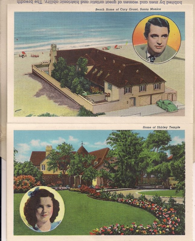 Souvenir FOLDER, Hollywood CA, Homes of Movie Stars, 1940, Judy Garland, Film