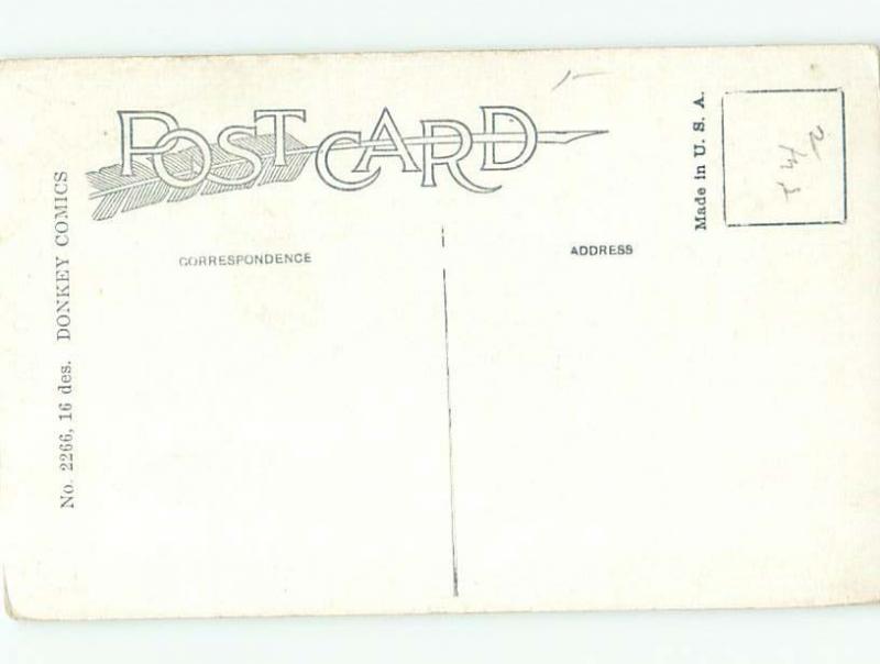 Pre-Linen Comic PULLING STUBBORN MULE AC3966