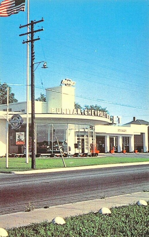 Lewiston ME Puritan Chevrolet Dealership Postcard