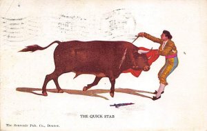 The Quick Stab Tarjeta Postal Bullfighting 1907 postal marking on front