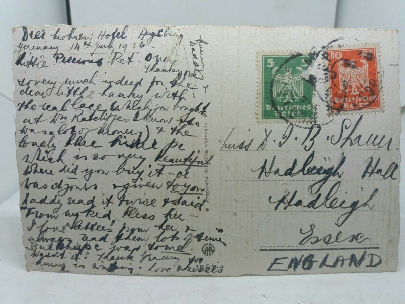 Vintage Postcard Japanese Children Reading Letter Signed Colombo Posted 1926