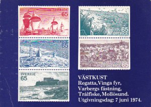 Stamps Of Sweden 1974 Booklet Issue Swedish West Coast