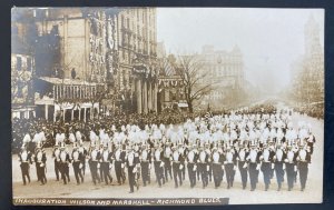 Mint USA RPPC Postcard Presidential Inauguration Wilson & Marshall Richmond Blue