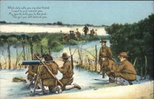 WWI US Army Soldiers in Field Machine Gun Defenders of Humanity on Land Series