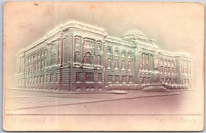 1908 Public Library Milwaukee Wisconsin WI Building Embossed Posted Postcard