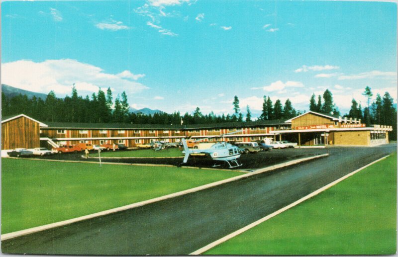 Sarak Motel Valemount BC Blue Helicopter Vintage Postcard F57