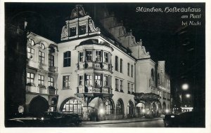 Postcard Germany Munchen Hofbrauhaus am Platz bei Nacht