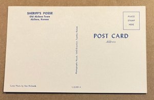 UNUSED POSTCARD - SHERIFF'S POSSE, OLD ABILENE TOWN, KANSAS