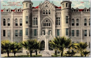 Lady Of Lake Academy San Antonio Texas Mother Mary Statue & Building Postcard