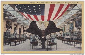 Main Exhibit Room, Mariners' Museum, NEWPORT NEWS, Virginia, 1930-1940s