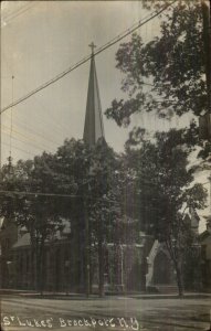 Brockport NY St. Lukes Church c1910 Real Photo Postcard