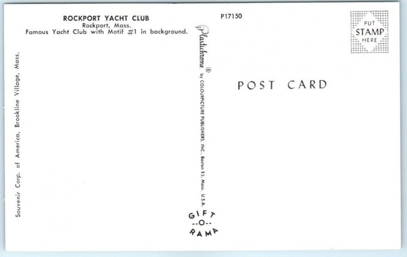Postcard - Rockport Yacht Club - Rockport, Massachusetts