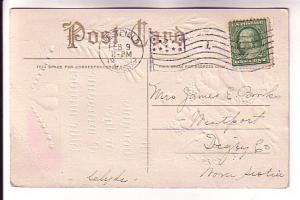 Loving Thoughts, of Thee Winsome Little Maiden, Birds Used 1912Flag Cancel