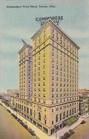 Ohio Toledo Commodare Perry Hotel 1948 Albertype