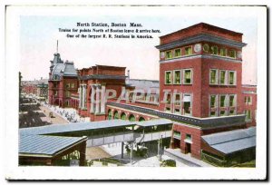 Old Postcard Old State House Boston Mass North station