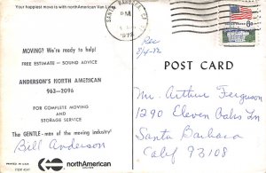 Trucks / Buses /  Vans Post Card North American Van Lines 1972