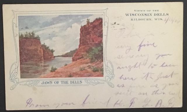 Jaws of the Dells Wisconsin Dells Kilbourn Wis 1906 Private Mailing Card