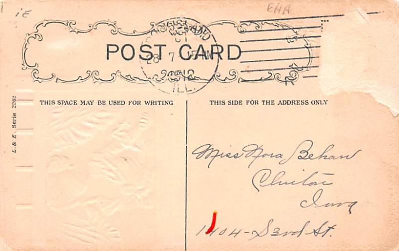 Halloween 1912 Missing Stamp a lot of corner wear,  paper wear on back from r...