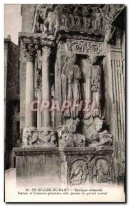 Old Postcard Saint Gilles Du Gard Facade of the Basilica Abbey Gate Lateral R...