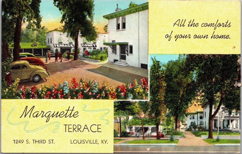Postcard Marquette Terrace Motel 1249 S. Third Street in Louisville, Kentucky