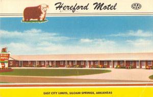 Siloam Springs Arkansas Hereford Motel Street View Antique Postcard K26931