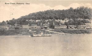 F28/ Pomeroy Ohio Postcard Meigs County 1914 River Front Steamer 3