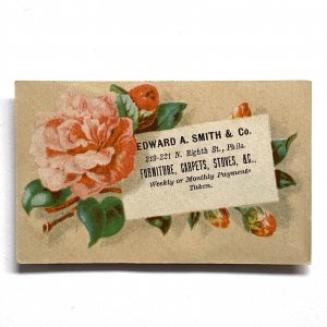 c1880 • Edward A Smith Co 18th Street, Philadelphia • Furniture Trade Card