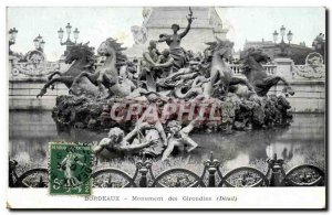 Old Postcard Bordeaux Girondins Monument Detail