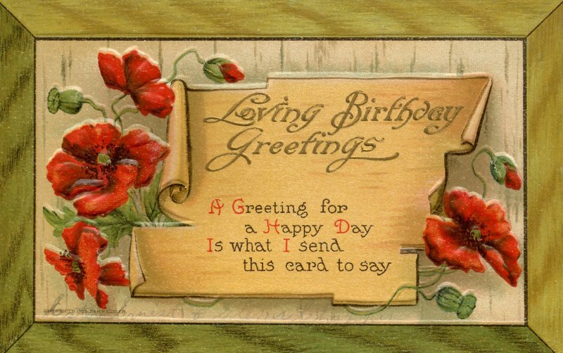 Greeting - Birthday. Embossed, Gold Foil