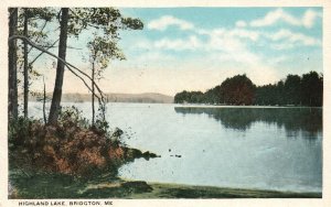 Vintage Postcard 1920's Highland Lake Resort Crotched Pond Bridgeton Maine ME