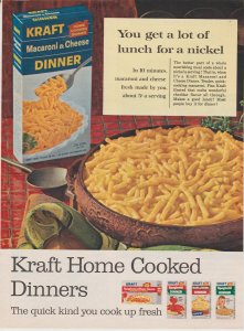 Kraft Macaroni & Cheese, Lot of Lunch for a Nickel, Bowl of Mac & Cheese 1965 Ad