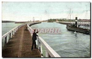 Old Postcard Ouistreham Junked Boat