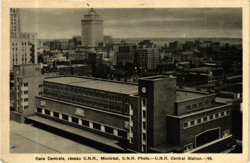 CPA AK CANADA Montreal P. Q. Gare Centrale C. N. R. (a404)
