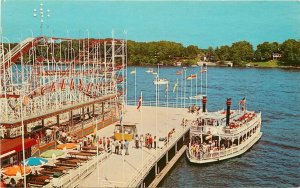 Postcard Indiana Beach 1960s Roller Coaster Amusement 22-12617