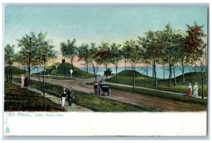 c1905 Indian Mound Park Tourists Carriage Dirt Road St. Paul Minnesota Postcard