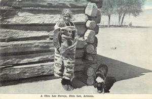 Vintage Postcard Chin Lee Navajo Woman & Dog, Chinle AZ Canyon de Chelly