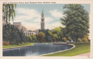 Connecticut Hartford View Of Travelers Tower From Bushnell Park