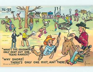 Pre-1980 WESTERN COMIC POSTCARD state of Texas HM4630