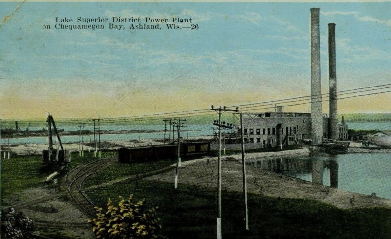 C.1900-10 Lake Superior District Power Plant Ashland, WI Vintage Postcard F77 