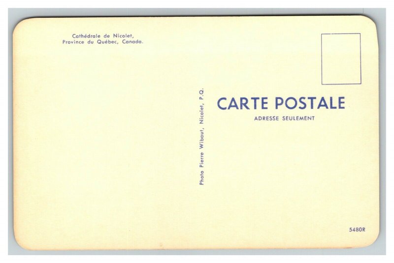 Vintage 1960's Postcard Cathedral de Nicolet Quebec Canada