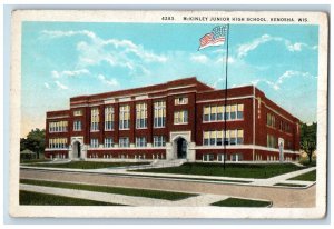 1929 McKinley Junior High School Exterior Building Kenosha Wisconsin WI Postcard 